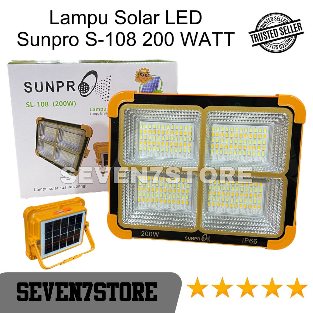 Lampu Emergency Tenaga Matahari SUNPRO SL-108 200 Watt Super Terang