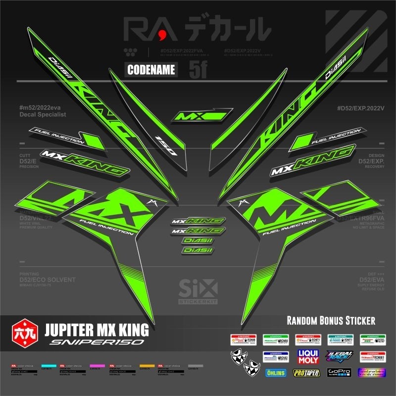 STRIPING MX KING 150 TRANSPARAN /STIKER MOTOR MX KING 150 TRANSPARAN - RON DESIGN