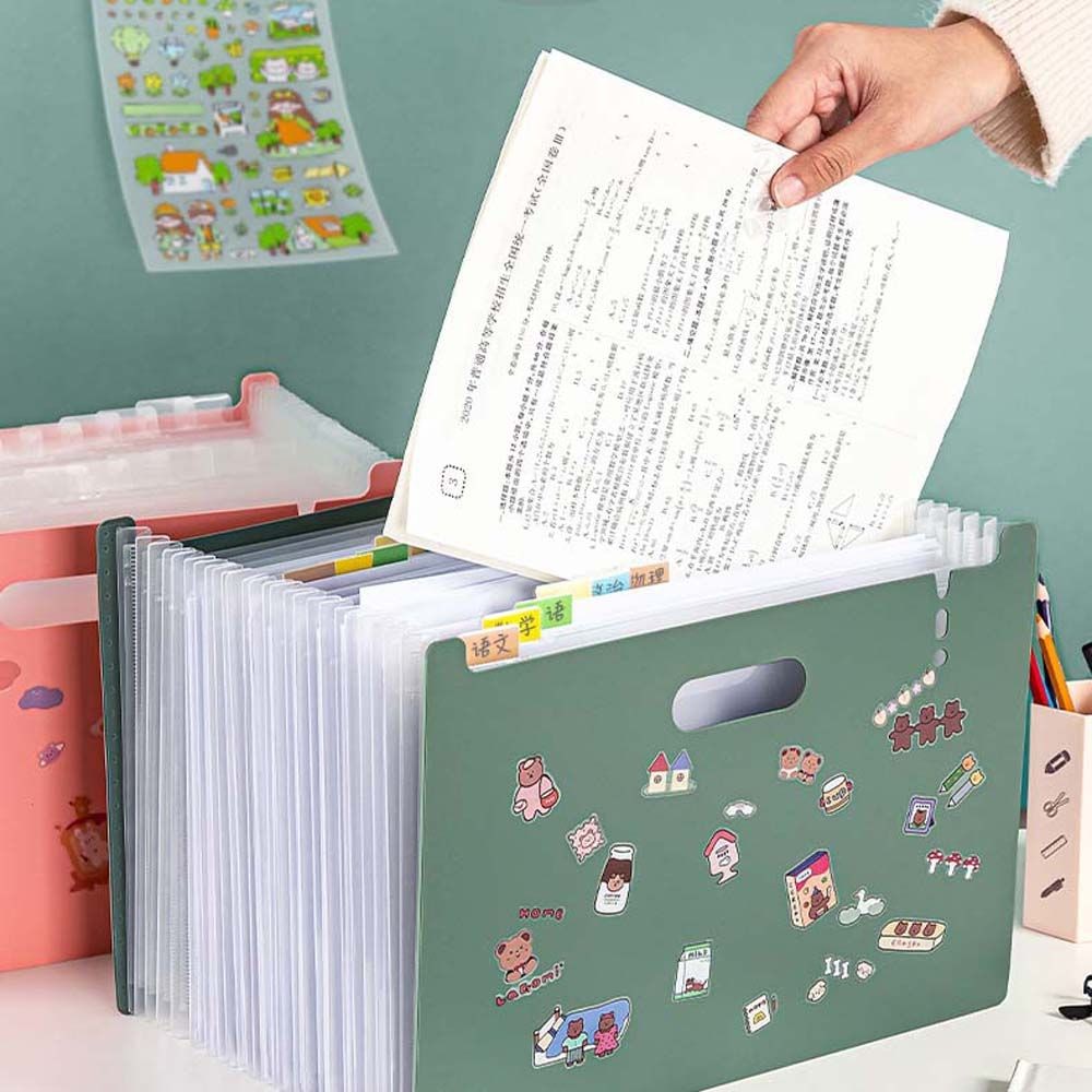 

Paper Office School With Label Card Folder Paper Organizer Vertical Organ Bag Multi-layer Standing Paper A4 Data Storage Bag