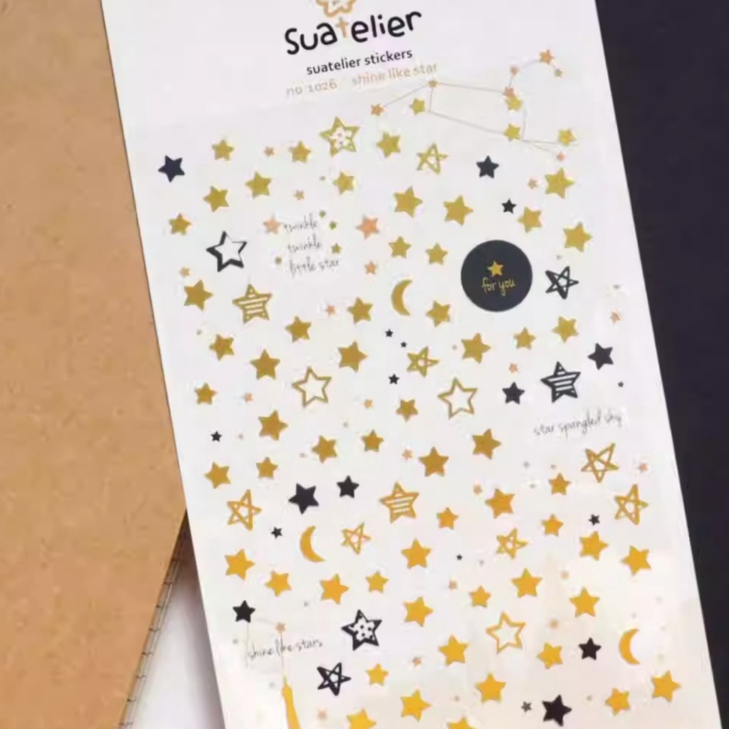 

Korean Import Original Suatelier Hollow Star Tower Diary Sticker DIY Scrapbook Decor Stationery Stickers School Office Supply