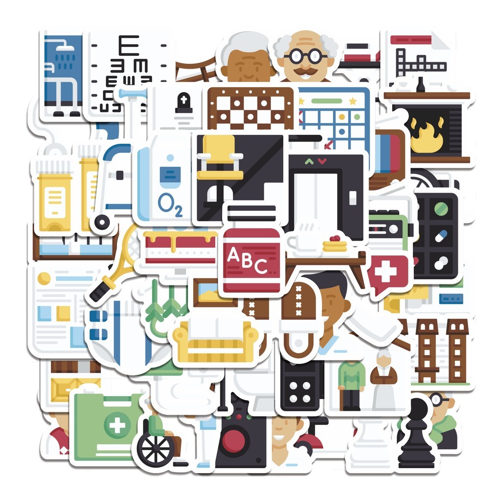 

COD 50 Pcs Stiker Nursing Home Lucu Anti Air Untuk Dekorasi Notebook Sepeda Skateboard Handphone
