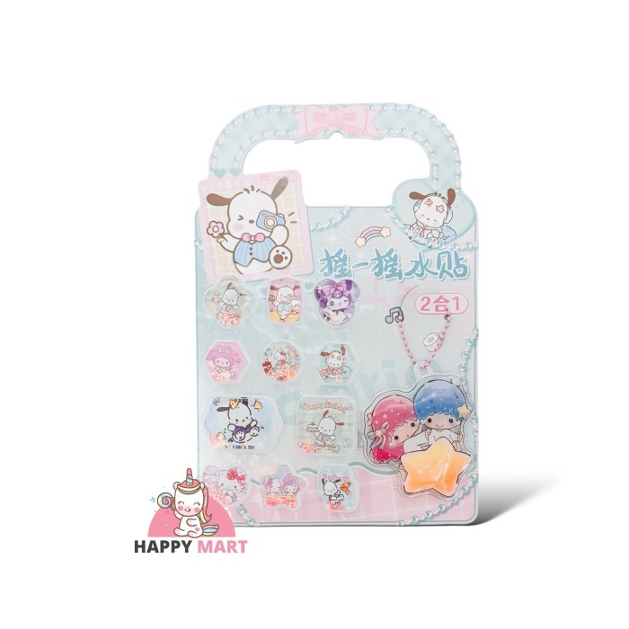 

Sticker air gelitter + KEYCHAIN motif sanrio kuromi / melody / cinnamoroll - Pochacco
