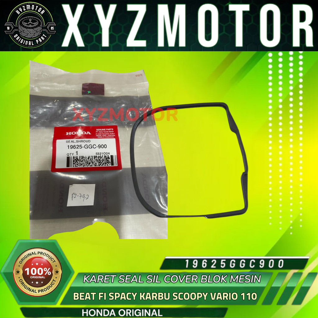 KARET SEAL SIL COVER BLOK MESIN BEAT FI SPACY KARBU SCOOPY VARIO 110 HONDA ORI 19625-GGC-900