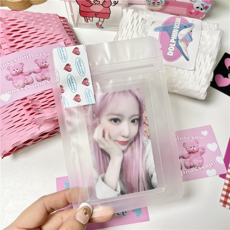 

10 Pcs/Set Transparent Matte Sealed Bag Kpop Idol Photo Card Packaging Bag Card Packaging Bag Self Sealing Pack Sealing Pocket