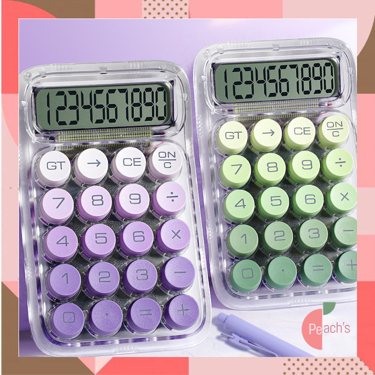 

CK15 PEACHs - 6549 Aesthetic Calculator Unik / Kalkulator Warna Soft Transparan