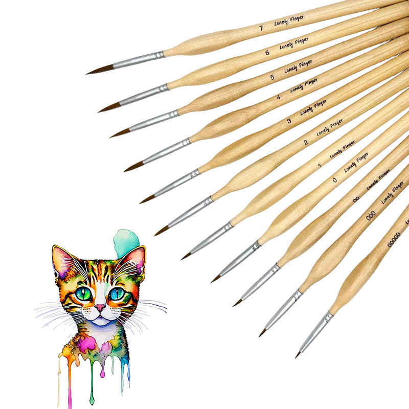 

11pcs Micro Detail Paint Brush Set Triangular Grip Handles Miniature Art Brushes Small Fine Tip Paintbrushes For Watercolor