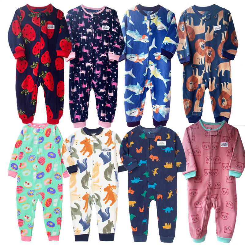 2T Toddler Baby Clothes Romper Children  Fleece Outdoor Clothing Winter Warm Climbing Jumpsuit Zippe