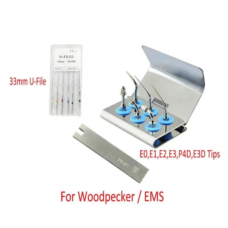 1 Set Dental Scaler Endo Kit Endodontic Root Canal File with Ultrasonic Piezo Scaler Endo Tips for T