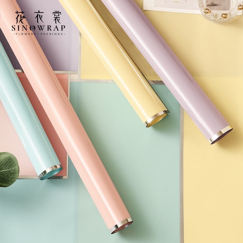 

(LEMBARAN)Cellophane Frame Line LIST SILVER Kertas Buket wrapping