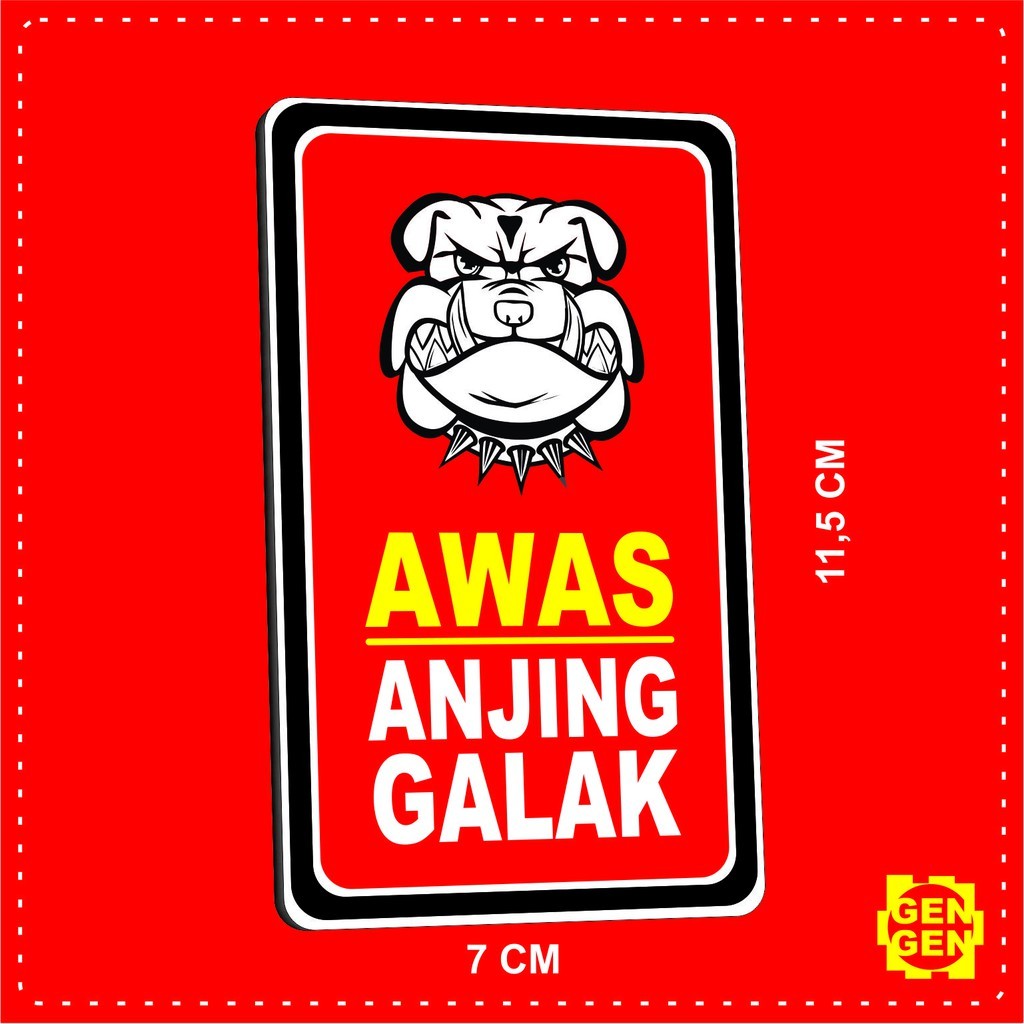 

Sticker Awas Anjing Galak - Karet 2mm