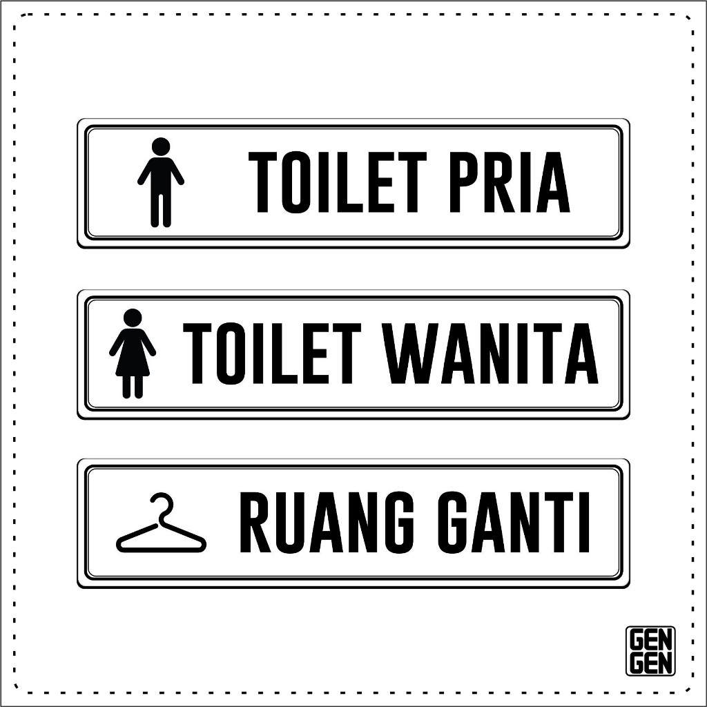TULISAN TOILET PRIA WANITA DAN RUANG GANTI - KARET 2MM