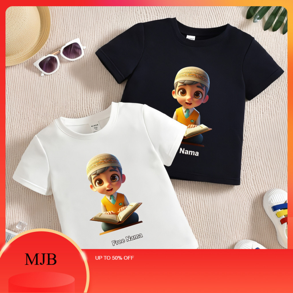 MJB - Kaos Anak Karakter Muslim Lucu Gratis Nama Untuk Laki-laki Fashion Show Kids