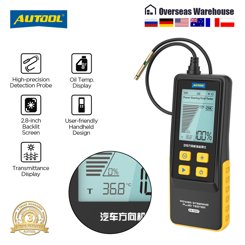 AUTOOL AS507 Automotive Engine Oil Tester Hose Probe Detection Tool Diesel Engine Oil Analyzer Car P