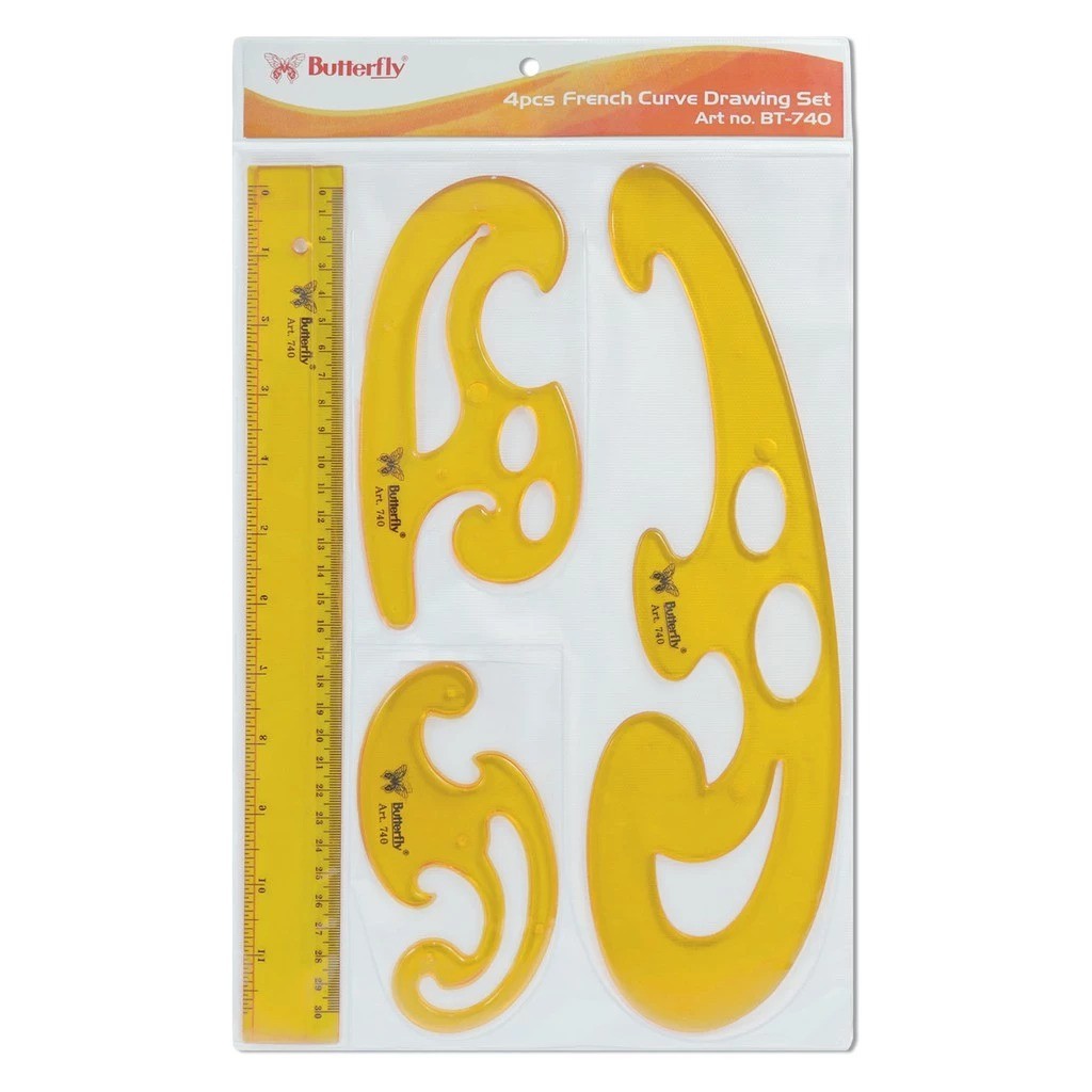 

Penggaris Pola Mal Kuping Butterfly / Penggaris Curva Butterfly BT-740