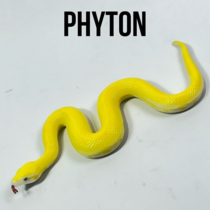 KORI Soft Gold Phyton Snake Ular Piton Mainan Figure Binatang Miniature Hewan Animal Figurine Pajang