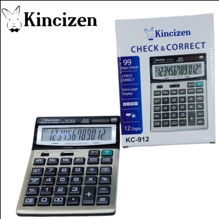 

KINCIZEN KC-912 Big Display KALKULATOR CHECK CORRECT 12Digit - CALCULATOR DESKTOP KC912