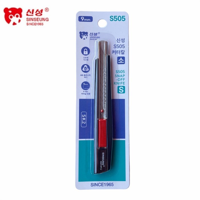 

Pisau Cutter Kecil 9 mm S505 Alloy SINSEUNG Snap-Off Knife 9mm
