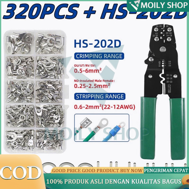 (Skun Kabel 320 PCS+Tang)Terminal Kabel Wire Crimp Conector kit with plier tang/320PCS Skun Kabel Ku