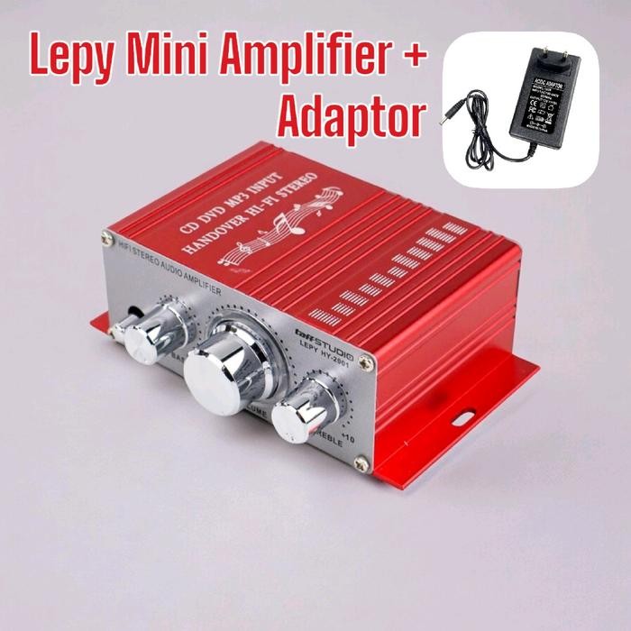 Paket Lepy Mini Amplifier Rumah Stereo 2 Channel Bass Mantap + Adaptor 12V 3A