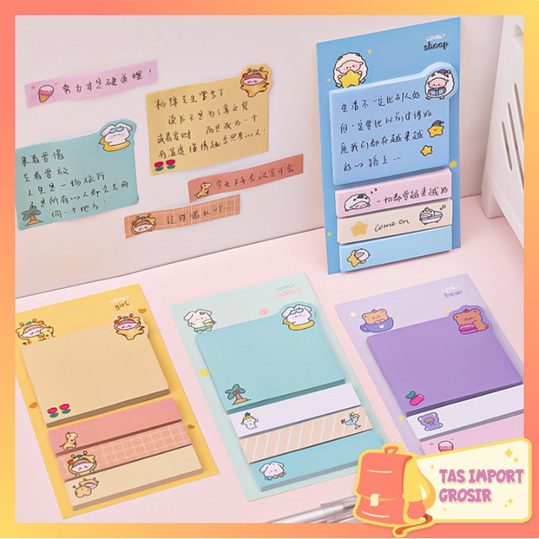 

TAS - S6248 Sticky Notes 4 Line / Pembatas Buku Motif Lucu / Paper Sticky Notes Cute Animal / Aesthetic Sticky Notes Animal Lucu