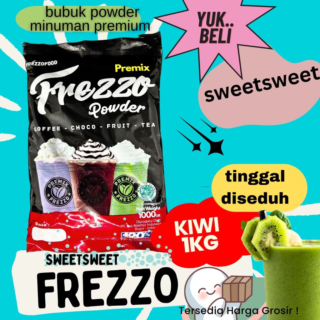 

Sweetsweet Frezzo Bubuk Minuman Rasa Kiwi | Boba Powder Drink 1 Kg { Bisa COD dan Grosir}
