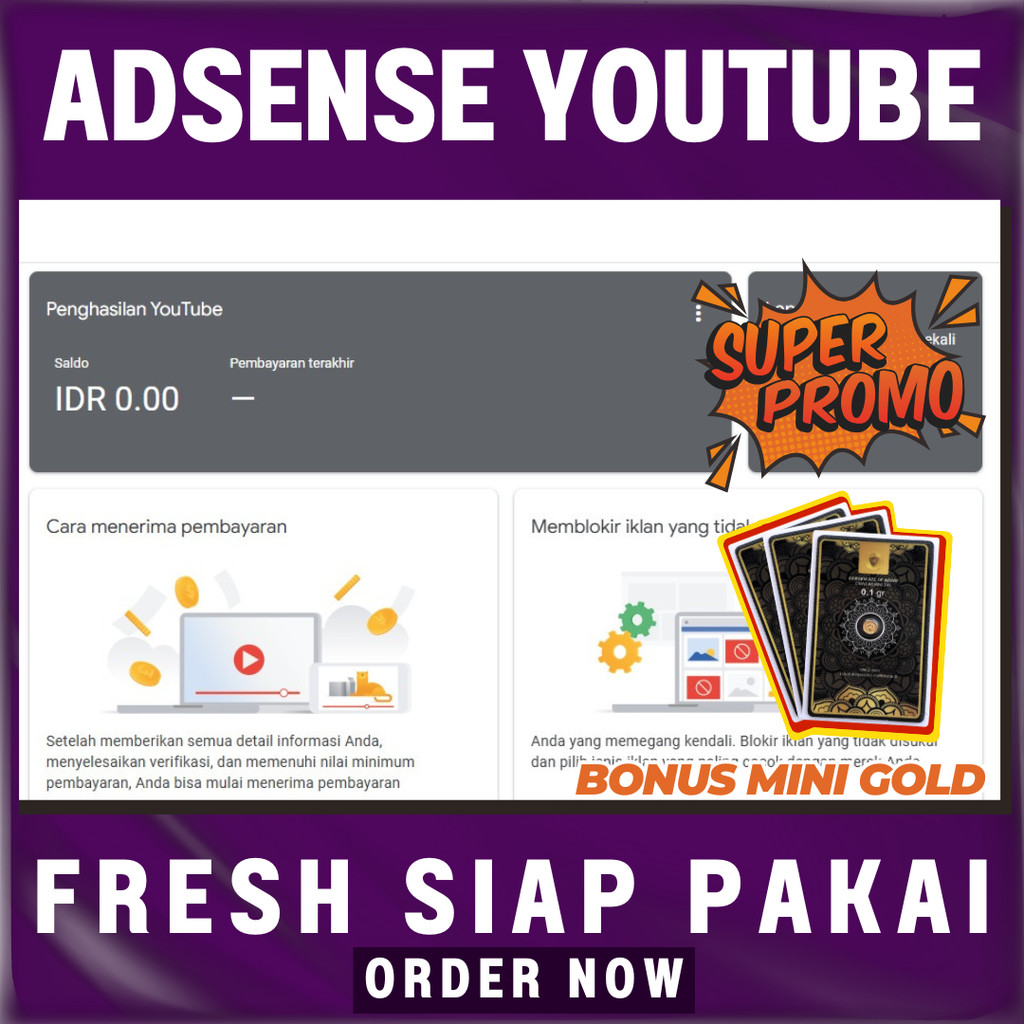 ADSENSE FRESH YOUTUBE UNTUK DAFTAR MONETISASI