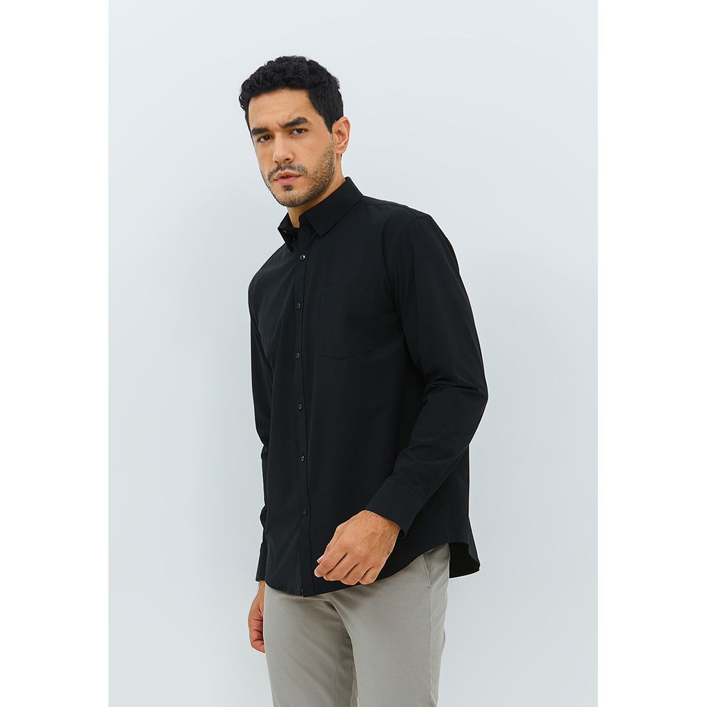Jobb Steelco Kemeja Pria Lengan Panjang Regular Fit Hitam