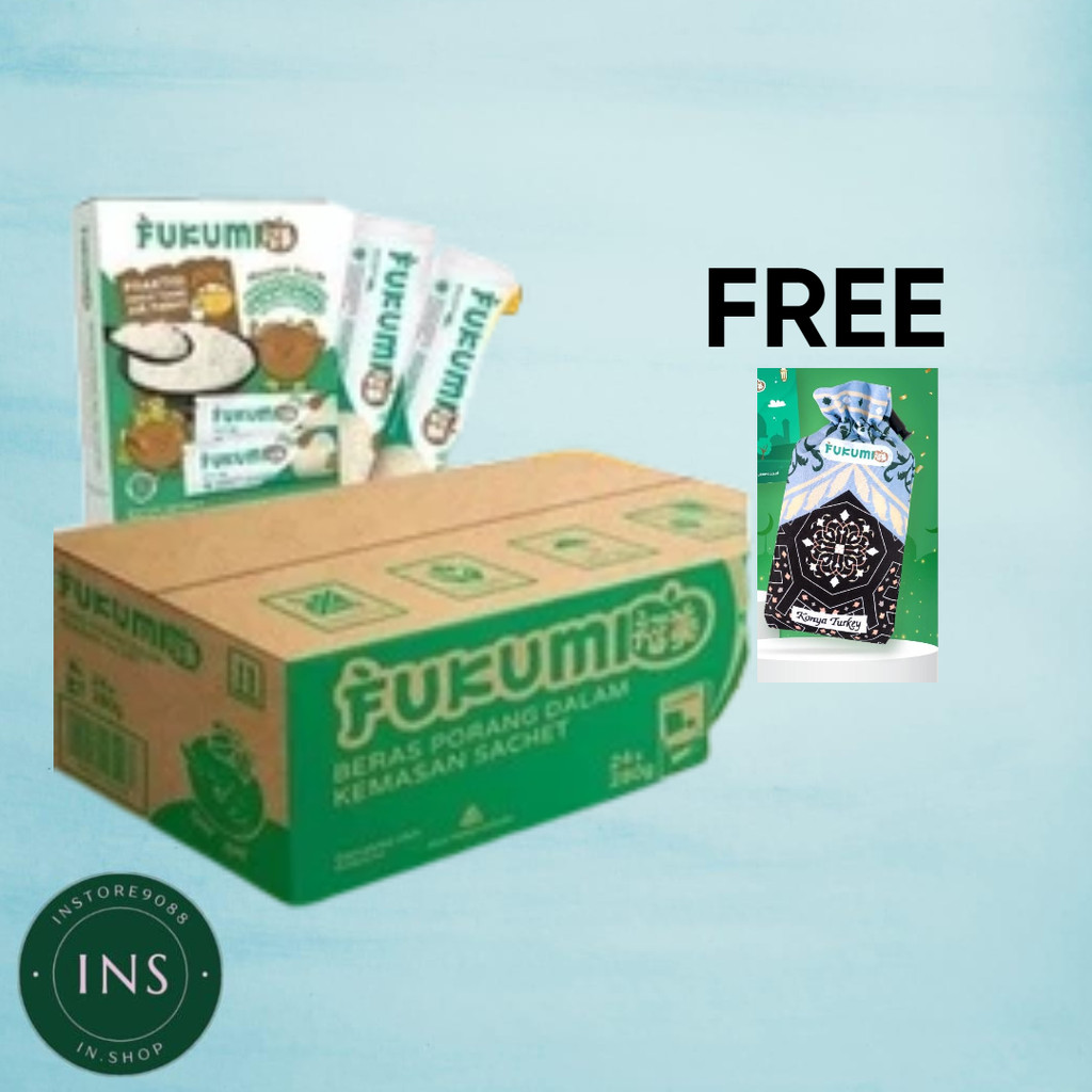 

Fukumi beras porang 280gr isi 24 box FREE sajadah travel