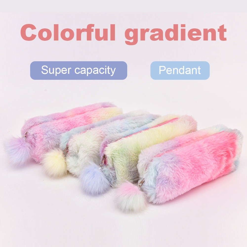 

Kawaii Plush Pencil Case Cute Pen Box Large Capacity for Girls Storage Bag Student School Office Supplies Stationery