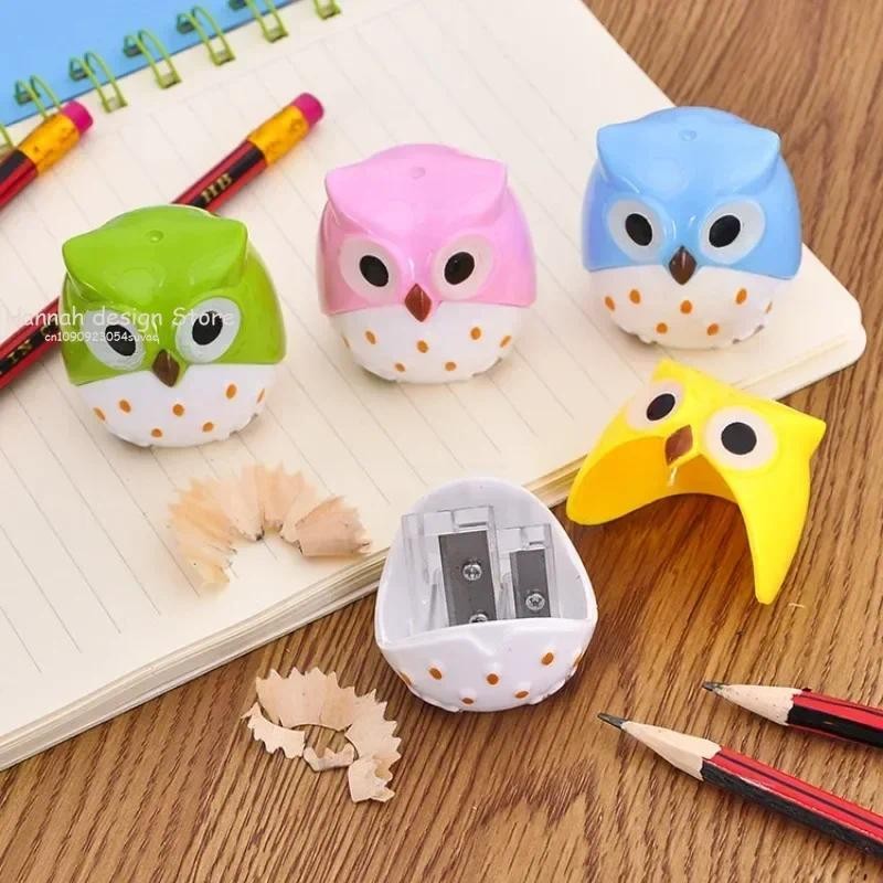 

Double Hole Pencil Sharpener Creative Transparent Pen Knife Kawaii Owl Kid Student Cutting Stationery School Supplies