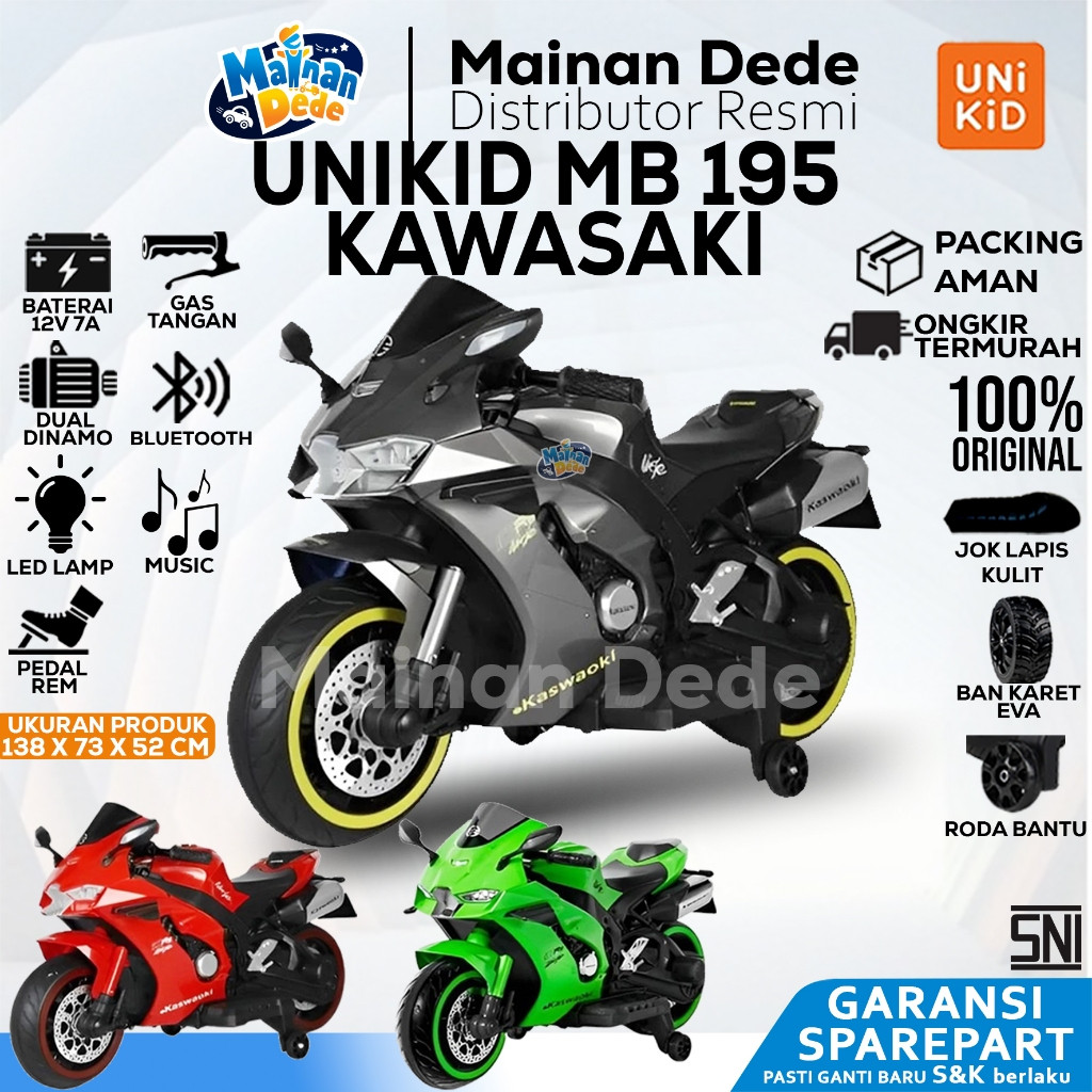 Mainan Motor Aki Anak YUKITA 738 Ninja ZX25R KAWASAKI / PT 6611 KYRAKIDZ / Unikid MB 191 MB191