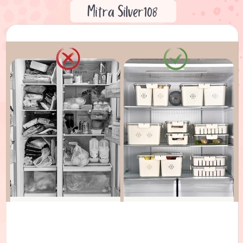 [MS108] Kotak penyimpanan Makanan kulkas / Wadah penyimpanan Sayur Dan Buah Kulkas / Toples Box Pers