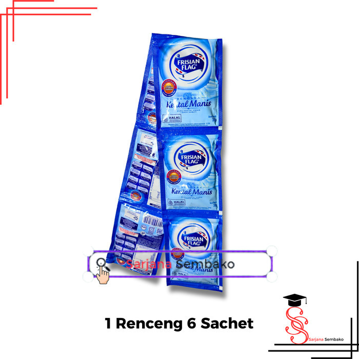 

Frisian Flag Susu Kental Manis Putih - 1 Renceng 6 Sachet