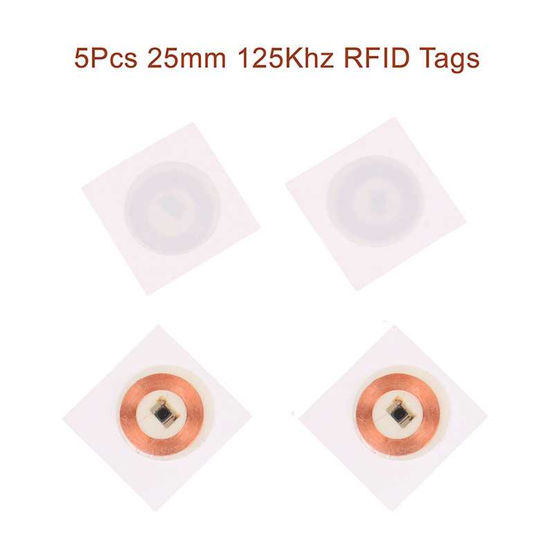 

5Pcs 25mm 125Khz RFID Tags TK4100 Writable Stickers Proximity Cards Rewritable Adhesive Label For RFID Copier ID Card