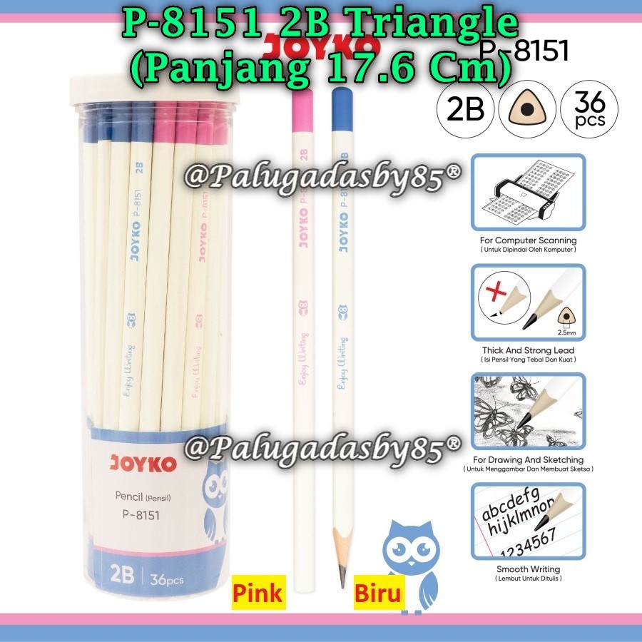 

(1 Biji) Pensil JOYKO P-8151 2B BISA PILIH WARNA / Pencil Pensil Joyko P-8151 Enjoy Writing (1 Biji)