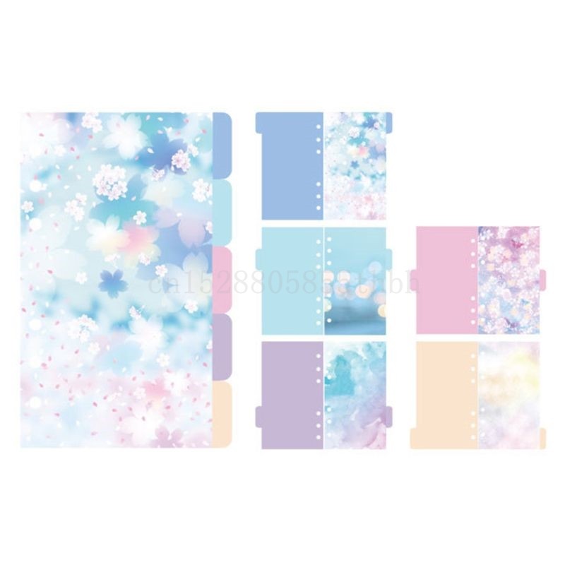 

1Set Cherry Blossoms Style A5 A6 Loose Leaf Notebook Divider Index Separator Diary Paper Planner Binders School Students Supplie
