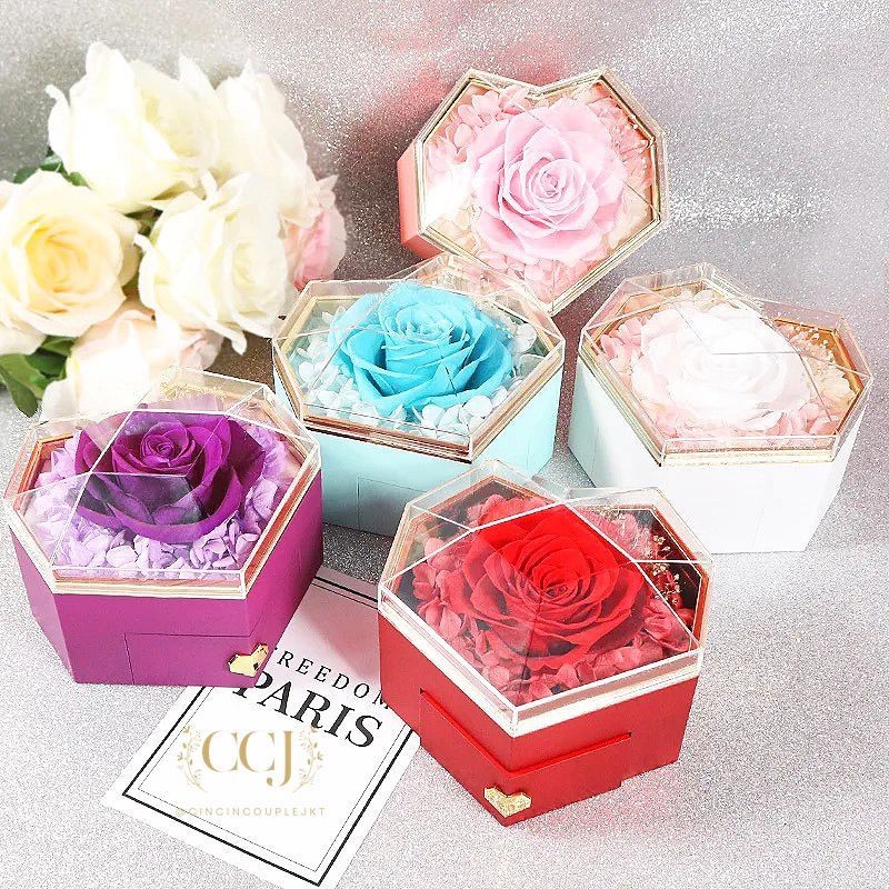 

LOVE PROMISE BOX - HIDDEN JEWELRY / BOX CINCIN NIKAH LAMARAN TEMPAT KOTAK BUNGA MAWAR DIPUTAR HADIAH PASANGAN KALUNG GELANG KADO PACAR
