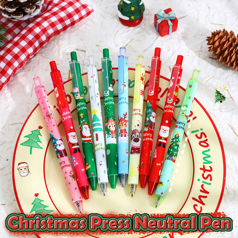 

Cartoon Children Christmas Series Pressing Gel Pens Cute Neutral Pens Student Stationery School Office Supplies Kids Gifts
