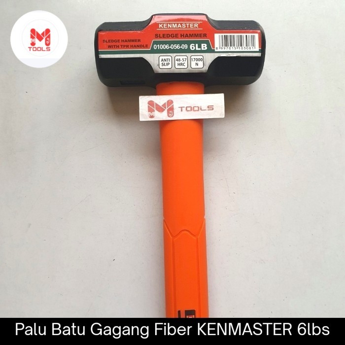 Palu Batu Gagang Fiber KENMASTER 6 lbs / 3 kg - KENMASTER Palu Batu Gagang Fiber / Karet - Palu Bode