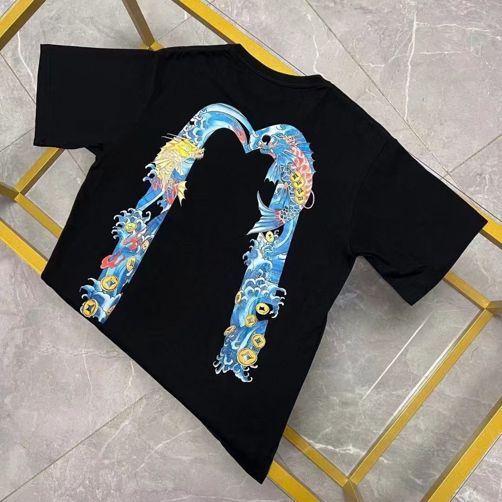 (HOT) EVISU Fushen KAOS 2025 T-shirt Tercetak Baru