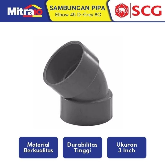 Scg Elbow Sambungan Pipa Pvc 45 Derajat Grey 80 3 Inch
