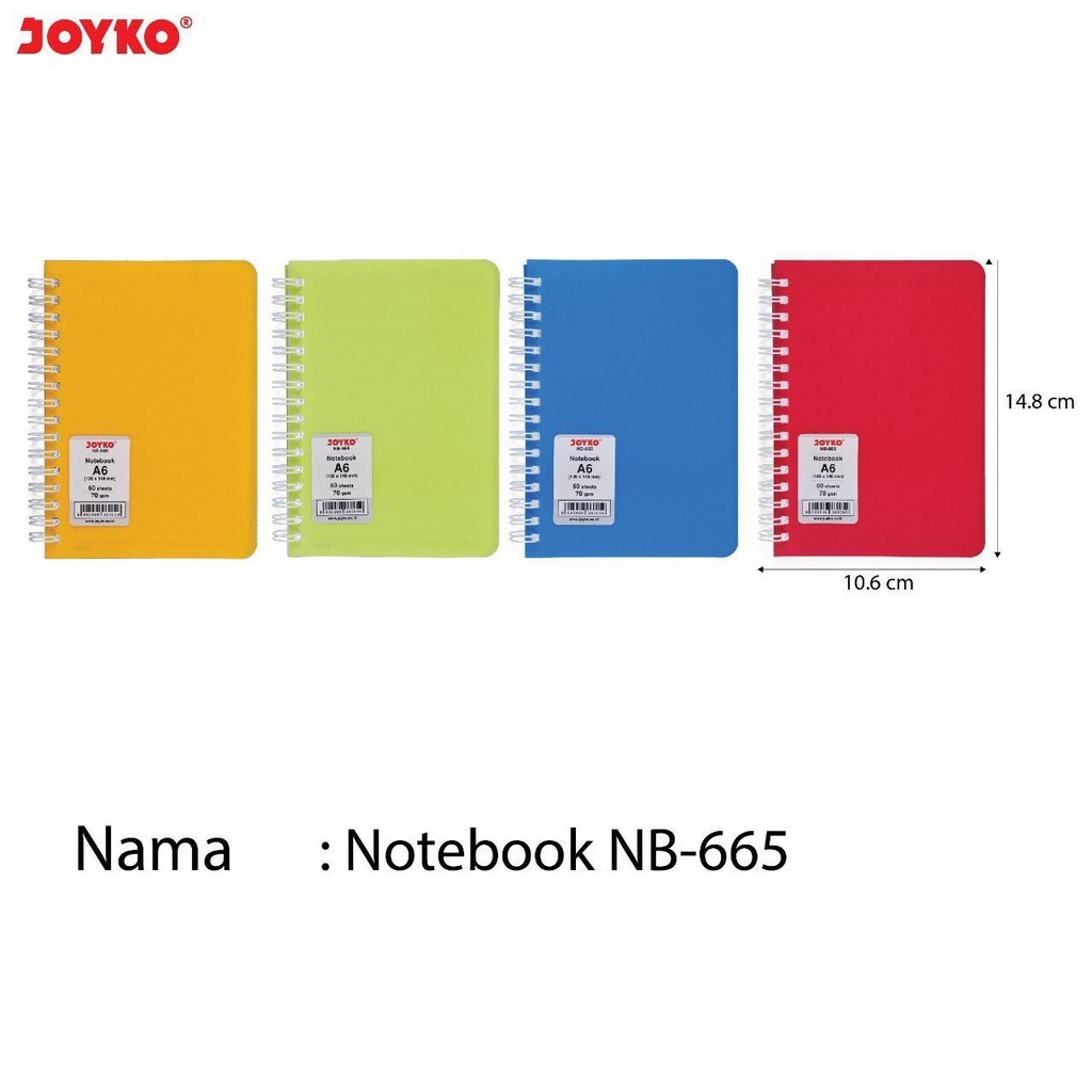 

Joyko Notebook A6 NB-665 Buku Agenda Saku Note Spiral Warna Neon Ring Samping