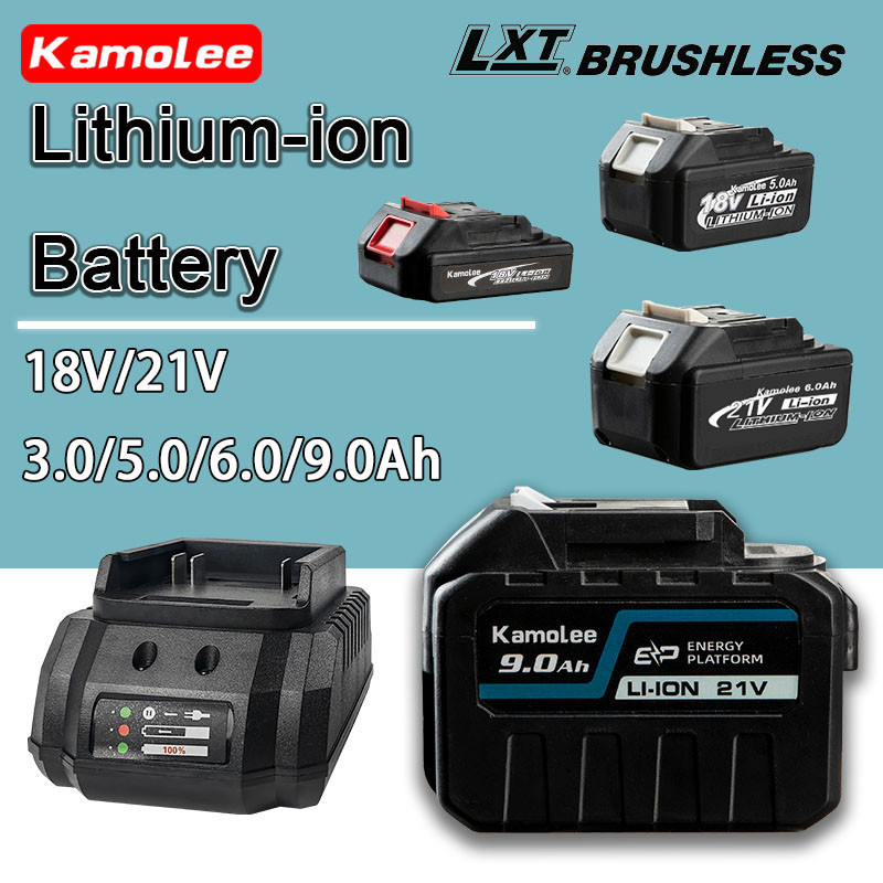 Kamolee18/ 21V Lithium Battery Rechargeable 3000mAh/ 5000mAh/6000mAh/9000mAh Batteries for Power Too