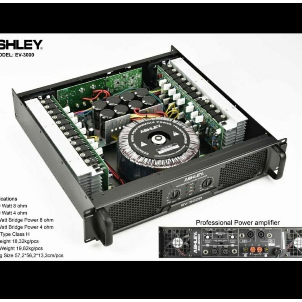 Power amplifier ashley ev3000 ev3000 garansi original