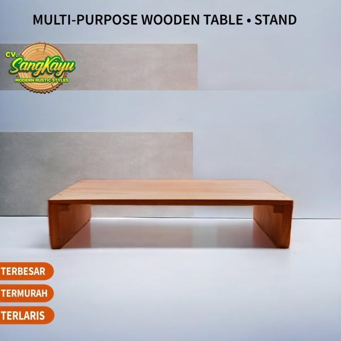 Monitor stand kayu 50x30x15cm meja laptop Monitor table multifungsi - 35 x 20 cm, 10 cm