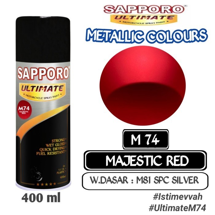 

SAPPORO ULTIMATE M74 MAJESTIC RED 400ml Cat Semprot Pylok Pilok Pylox
