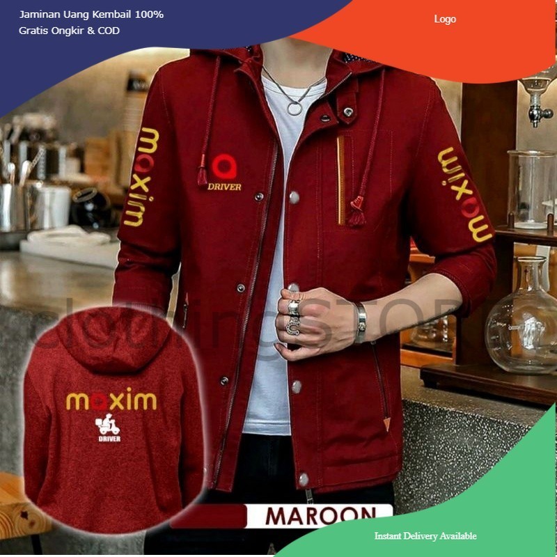 jaket semi parka maxim / jaket kanvas maxim / jaket maxim driver / jaket maxim ride / jaket murah