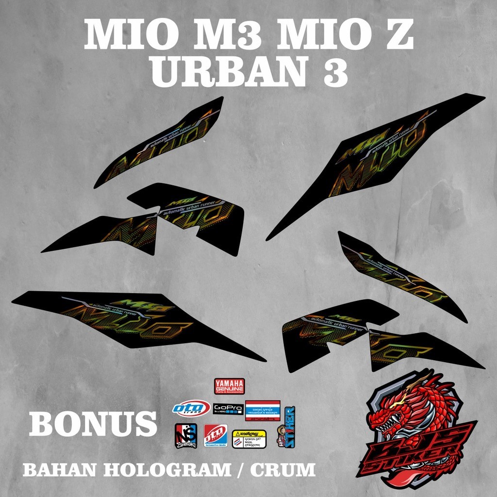 striping mio m3 - striping sticker stiker polet lis HOLOGRAM MIO 3 MIO Z URBAN 3 HOLOGRAM
