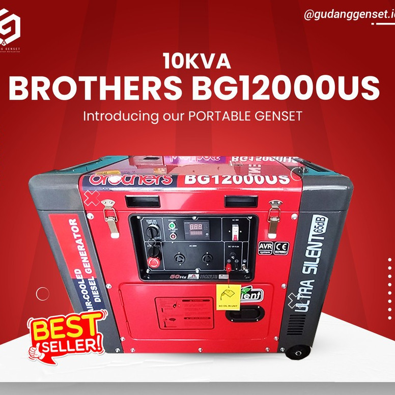 Genset | 10 KVA | Silent Diesel Brother BG12000US | 1 Phase