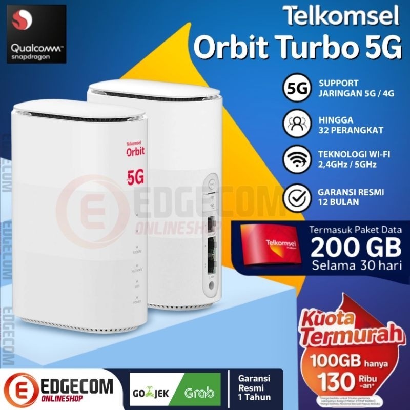 Telkomsel Orbit Turbo 5G WiFi High Speed Bonus 200GB ZTE MC801A Router